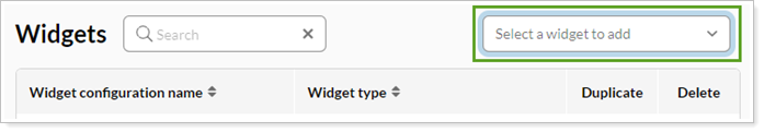 Create and add Widgets to a Client Portal Configuration