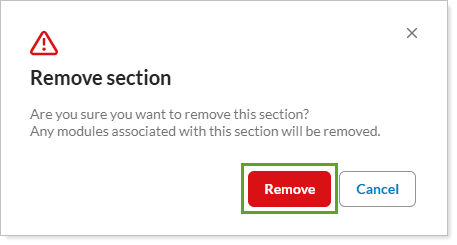 Delete or Remove a Section