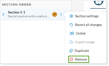 Delete or Remove a Section